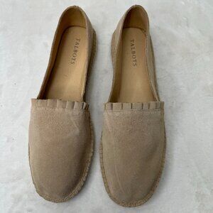 Talbots Womens Beige Suede Leather Espadrille Flats Size 11M